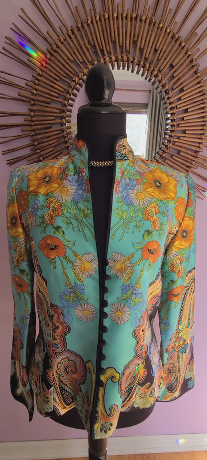JS Collections Silk Floral Jacket | Size 10