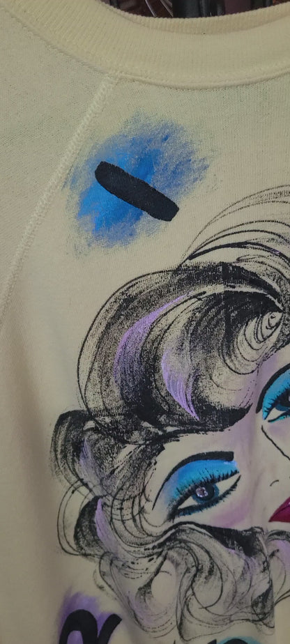 VINTAGE | 80'S Handmade Graphic Sweatshirt  | Size Medium to Large