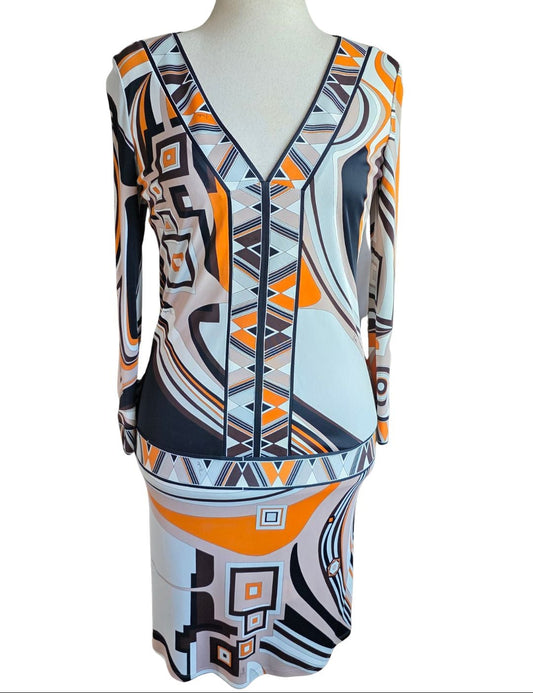 Early 2000's Emilio Pucci Geometric Print Dress